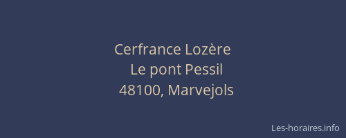 Cerfrance Loz&egrave;re