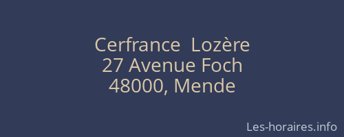 Cerfrance  Lozère