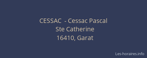 CESSAC  - Cessac Pascal