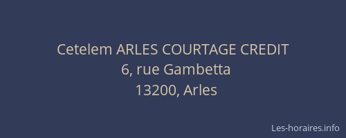 Cetelem ARLES COURTAGE CREDIT