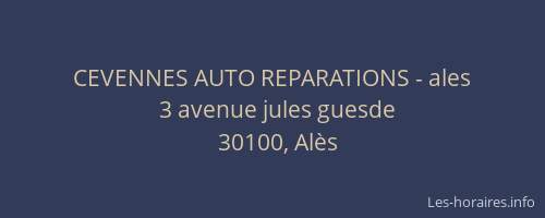 CEVENNES AUTO REPARATIONS - ales