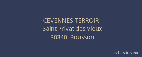 CEVENNES TERROIR