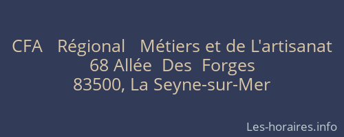 CFA   Régional   Métiers et de L'artisanat