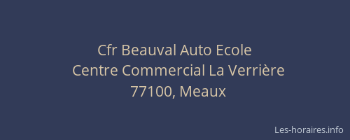 Cfr Beauval Auto Ecole
