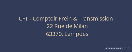 CFT - Comptoir Frein & Transmission