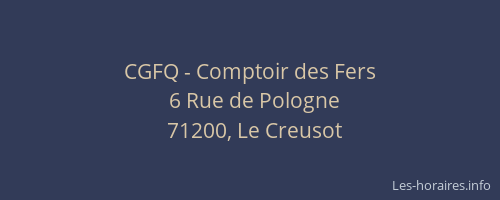 CGFQ - Comptoir des Fers