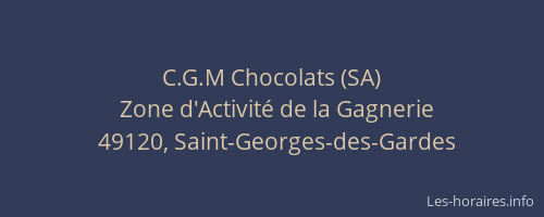 C.G.M Chocolats (SA)