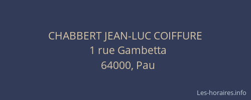 CHABBERT JEAN-LUC COIFFURE