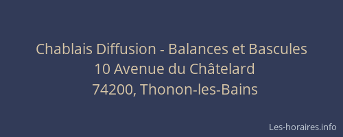 Chablais Diffusion - Balances et Bascules