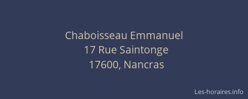 Chaboisseau Emmanuel