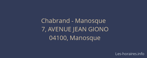 Chabrand - Manosque