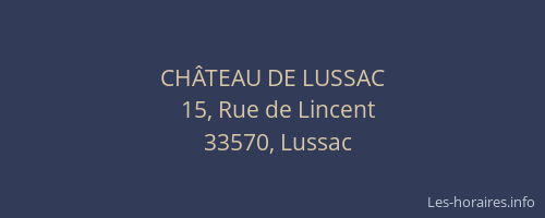 CH&Acirc;TEAU DE LUSSAC