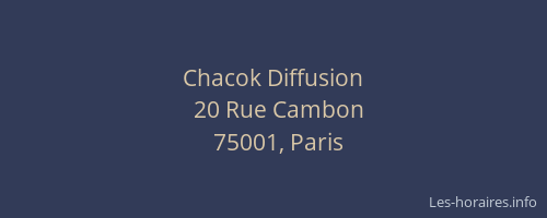 Chacok Diffusion