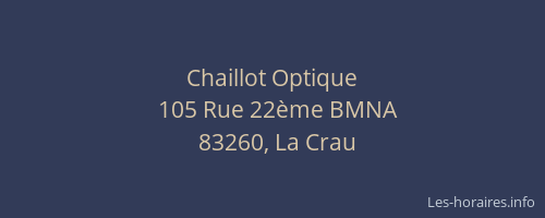 Chaillot Optique