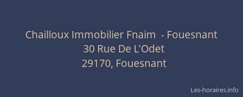 Chailloux Immobilier Fnaim  - Fouesnant
