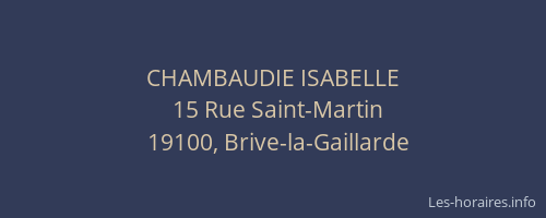 CHAMBAUDIE ISABELLE