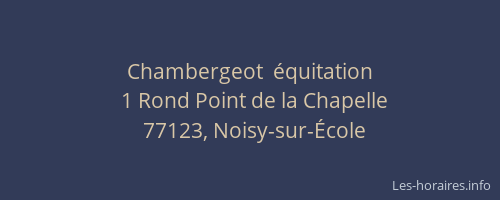 Chambergeot  équitation