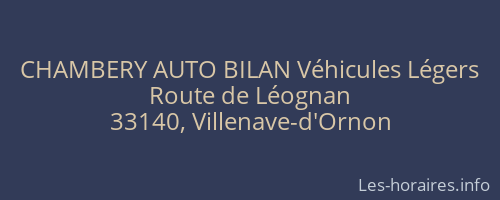 CHAMBERY AUTO BILAN Véhicules Légers