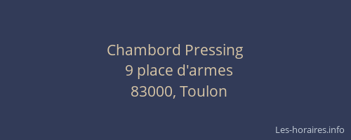 Chambord Pressing