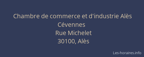 Chambre de commerce et d'industrie Al&egrave;s C&eacute;vennes