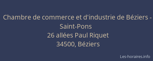 Chambre de commerce et d'industrie de Béziers - Saint-Pons