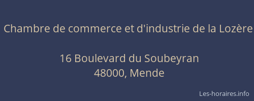 Chambre de commerce et d'industrie de la Loz&egrave;re