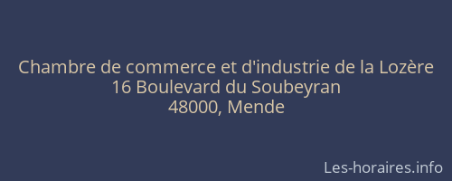 Chambre de commerce et d'industrie de la Lozère