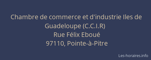 Chambre de commerce et d'industrie Iles de Guadeloupe (C.C.I.R)