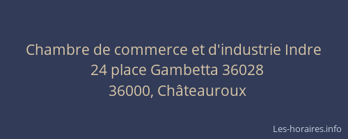 Chambre de commerce et d'industrie Indre