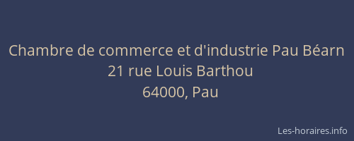 Chambre de commerce et d'industrie Pau Béarn