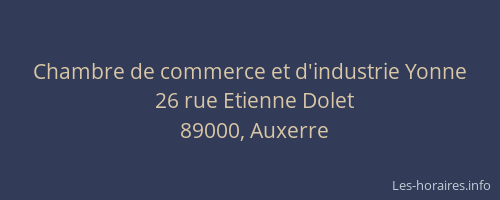 Chambre de commerce et d'industrie Yonne
