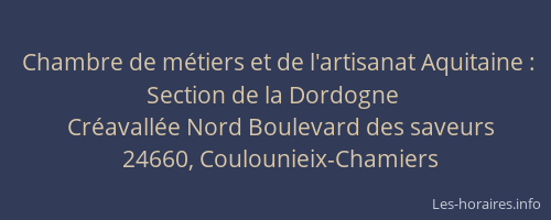 Chambre de métiers et de l'artisanat Aquitaine : Section de la Dordogne