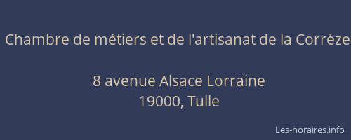 Chambre de m&eacute;tiers et de l'artisanat de la Corr&egrave;ze