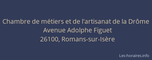 Chambre de m&eacute;tiers et de l'artisanat de la Dr&ocirc;me