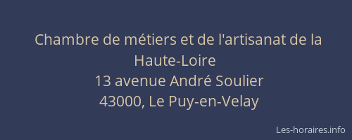 Chambre de métiers et de l'artisanat de la Haute-Loire