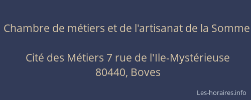 Chambre de m&eacute;tiers et de l'artisanat de la Somme