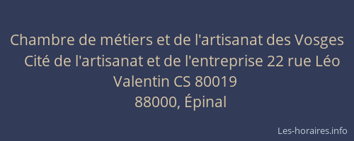 Chambre de m&eacute;tiers et de l'artisanat des Vosges