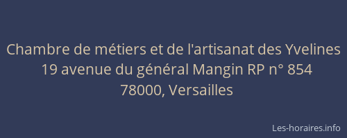 Chambre de métiers et de l'artisanat des Yvelines