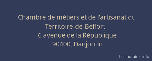 Chambre de m&eacute;tiers et de l'artisanat du Territoire-de-Belfort