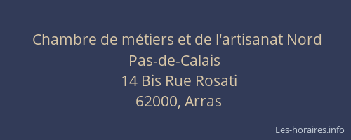 Chambre de métiers et de l'artisanat Nord Pas-de-Calais
