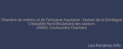 Chambre de métiers et de l'artisanat Aquitaine : Section de la Dordogne
