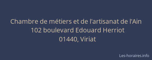 Chambre de métiers et de l'artisanat de l'Ain