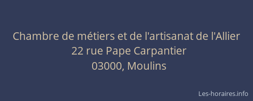 Chambre de métiers et de l'artisanat de l'Allier