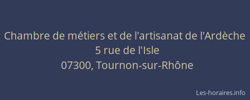 Chambre de métiers et de l'artisanat de l'Ardèche