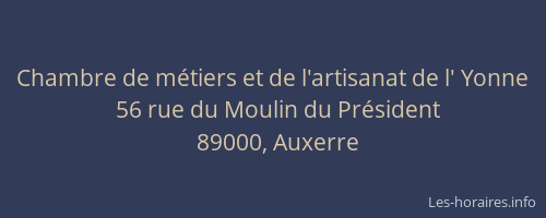 Chambre de métiers et de l'artisanat de l' Yonne