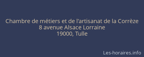 Chambre de métiers et de l'artisanat de la Corrèze