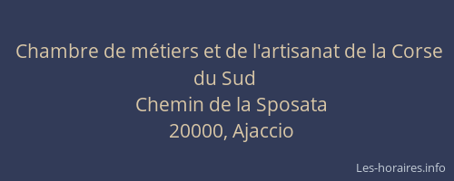 Chambre de métiers et de l'artisanat de la Corse du Sud