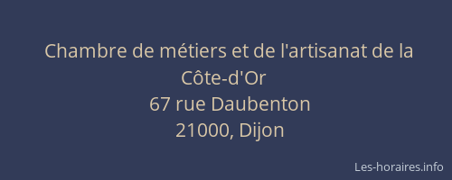 Chambre de métiers et de l'artisanat de la Côte-d'Or
