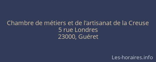 Chambre de métiers et de l'artisanat de la Creuse