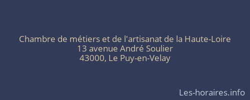 Chambre de métiers et de l'artisanat de la Haute-Loire
